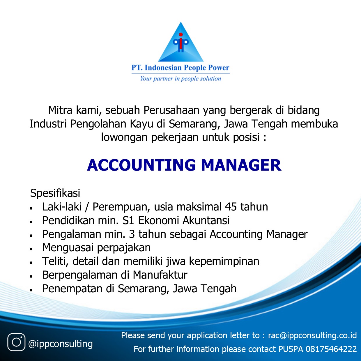 IPP Lowongan Accounting Manager