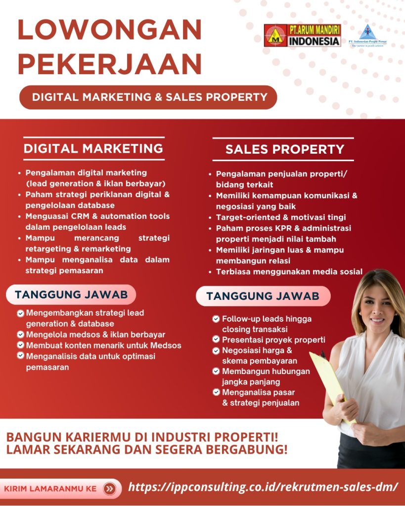 Rekrutmen Sales dan Digital Marketing (PT. AMI)