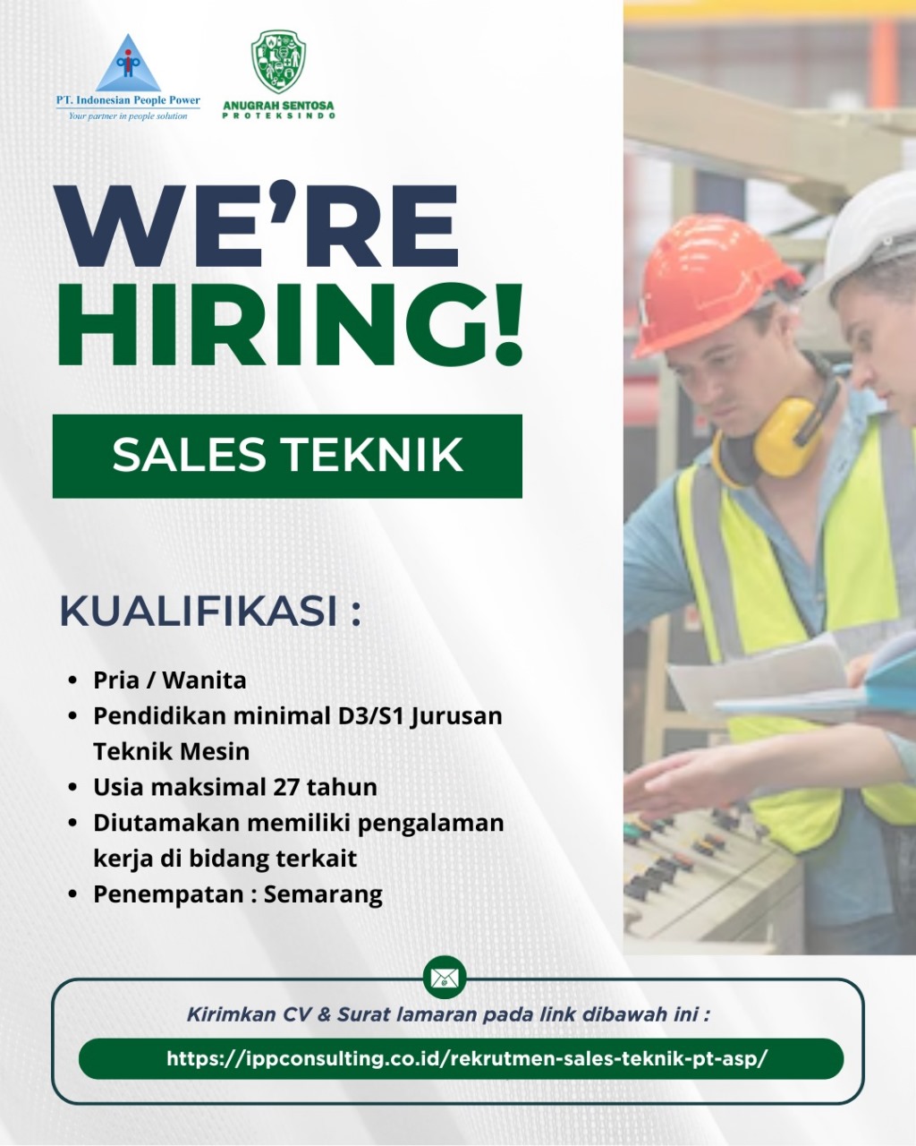 Rekrutmen Sales Teknik PT. ASP